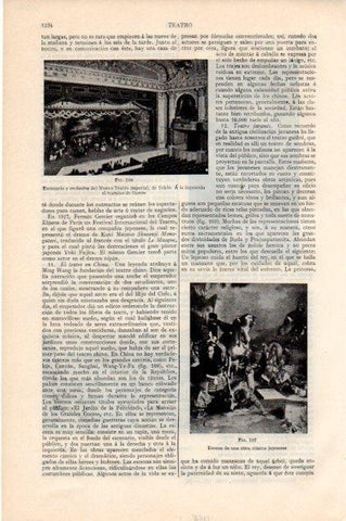 LAMINA V13307: Escena de una obra clasica japonesa