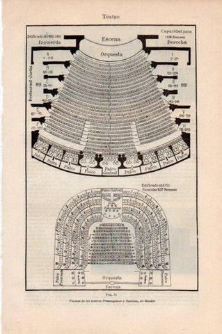LAMINA V13295: Planta de los teatros Prinzzegenien y Residenz de Munich