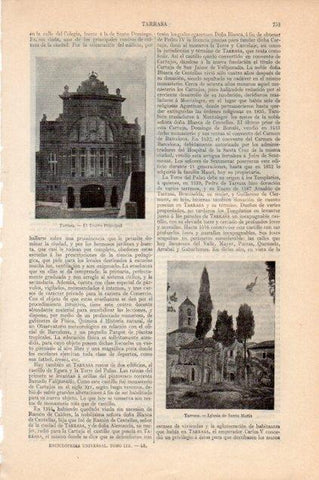 LAMINA V13221: Teatro principal e iglesia de Santa Maria de Terrassa
