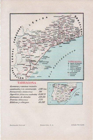 LAMINA V13205: Mapa de la provincia de Tarragona