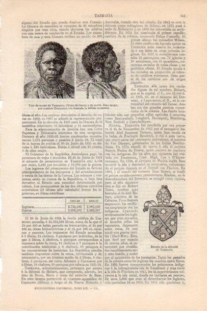 LAMINA V13234: Mujer de Tasmania