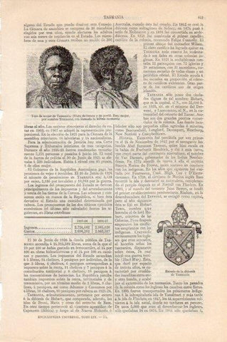 LAMINA V13234: Mujer de Tasmania