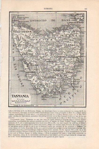 LAMINA V13233: Mapa de Tasmania