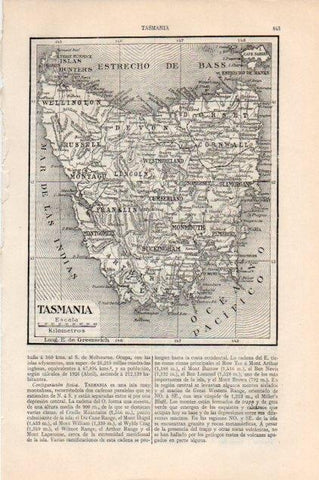 LAMINA V13233: Mapa de Tasmania