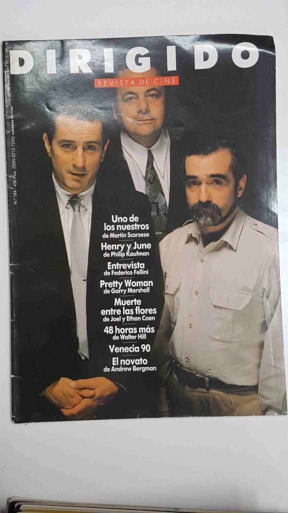 Revista Cine: Dirigido por num 184, octubre 1990. Portada: Uno de los nuestros de Martin Scorsese