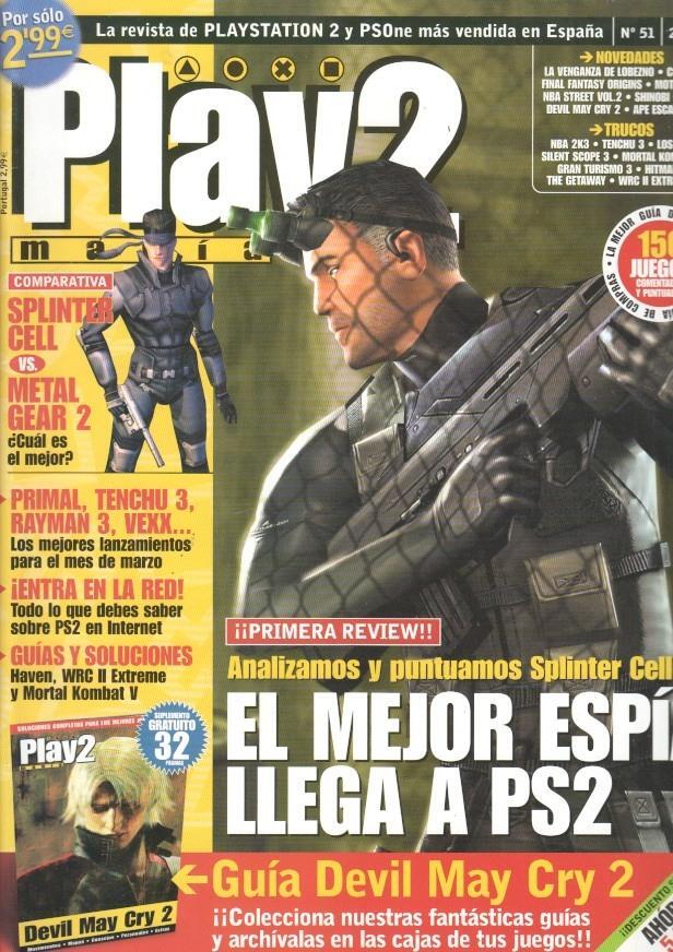 Play2 Mania: num 51 - Guia Devil May Cry 2, reportajes: Comparativa Splinter cell vs. Metal Gear Solid 2