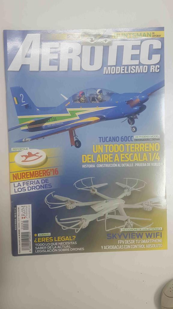 Revista Aerotec modelismo RC: año XXI num 262, marzo 2016 - Portada semimaqueta Tucano Embraer