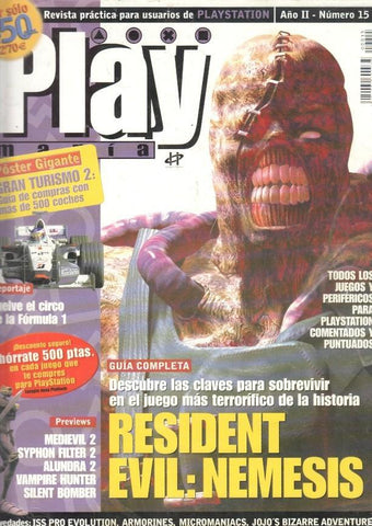 Play Mania: numero 15 - NO incluye suplemento, reportajes: Resident Evil: Nemesis
