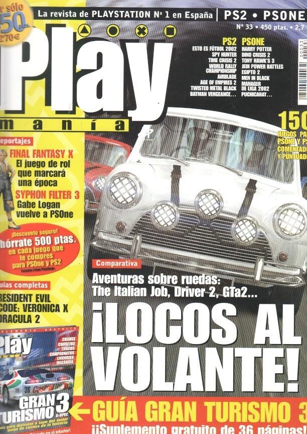 Play Mania: numero 33- NO Incluye suplemento, reportajes: Locos al volante