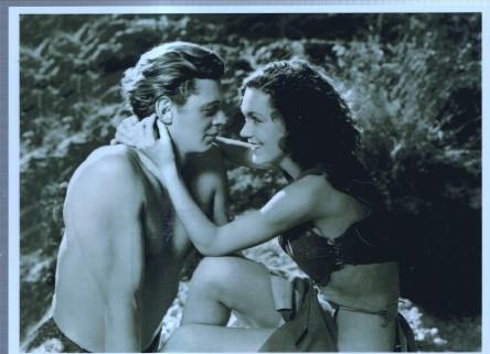 Postal / Postcard: El Boletin serie 7: numero 09 de 12: Tarzan y Jane: Johnny Weissmuller y Maureen O'sullivan