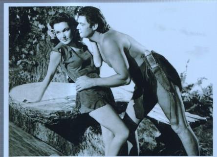 Postal / Postcard: El Boletin serie 7: numero 11 de 12: Tarzan y Jane: Johnny Weissmuller y Maureen O'sullivan