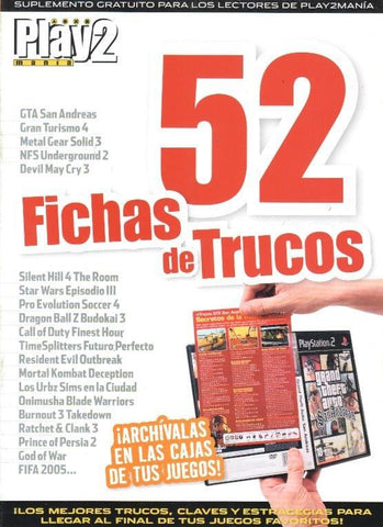Suplemento Play2 Mania: 52 fichas de trucos 