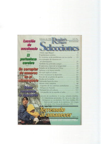 Reader s Digest Selecciones, febrero 1996: Rescate piloto guerra Capitan Scott 0'Grady 