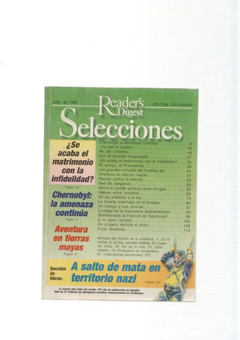 Reader s Digest Selecciones, julio 1995: Chernobyl, la amenaza continua