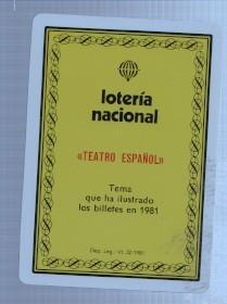 Baraja cartas Poker: Loteria Nacional: tema que ha ilustrado los billetes en 1978