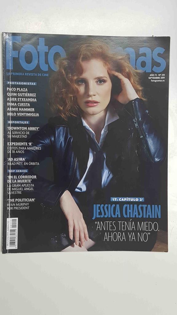 Revista Fotogramas numero 2111 / año 72, septiembre 2019 - Portada Jessica Chastain (IT capítulo 2)