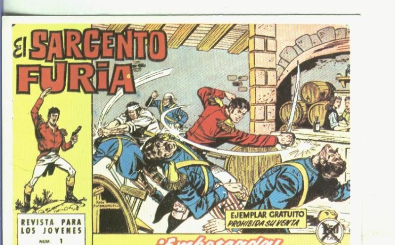 Postal/Ficha Tebeo: El Sargento Furia