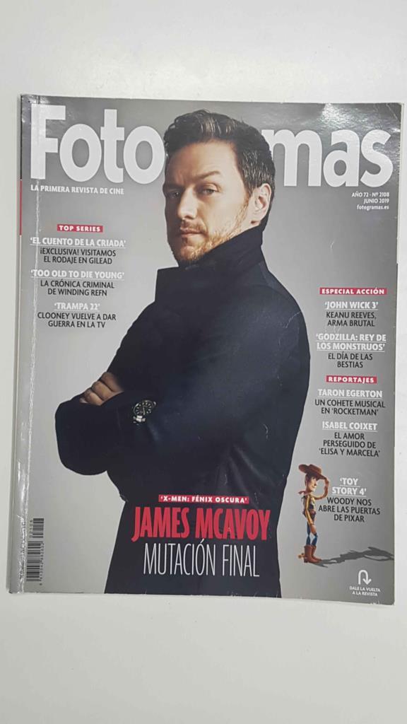 Revista Fotogramas numero 2108 / año 72, junio 2019 - Portada James McAvoy (X-Men Fenix Oscura Mutación Final)