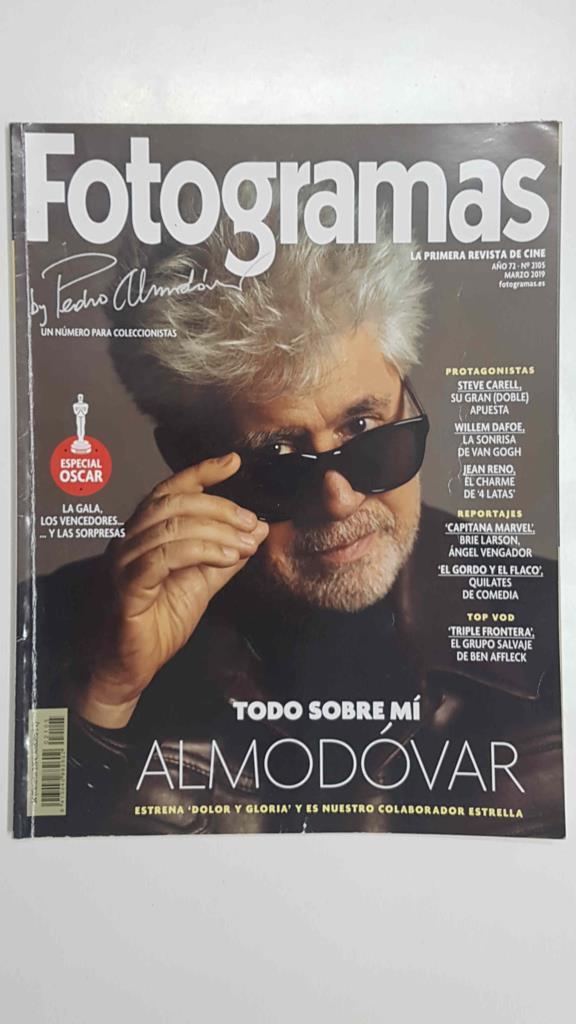 Revista Fotogramas numero 2105 / año 72, marzo 2019 - Portada Almodovar (Dolor y Gloria)