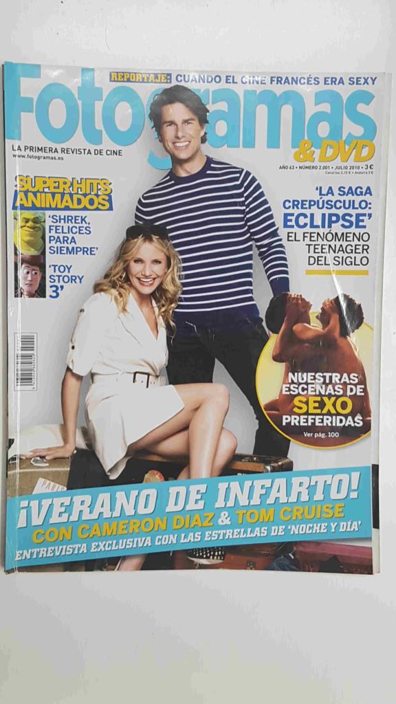 Revista Fotogramas & DVD: numero 2001 / año 63, julio 2010 - Portada con Cameron Diaz & Tom Cruise (Noche y dia)
