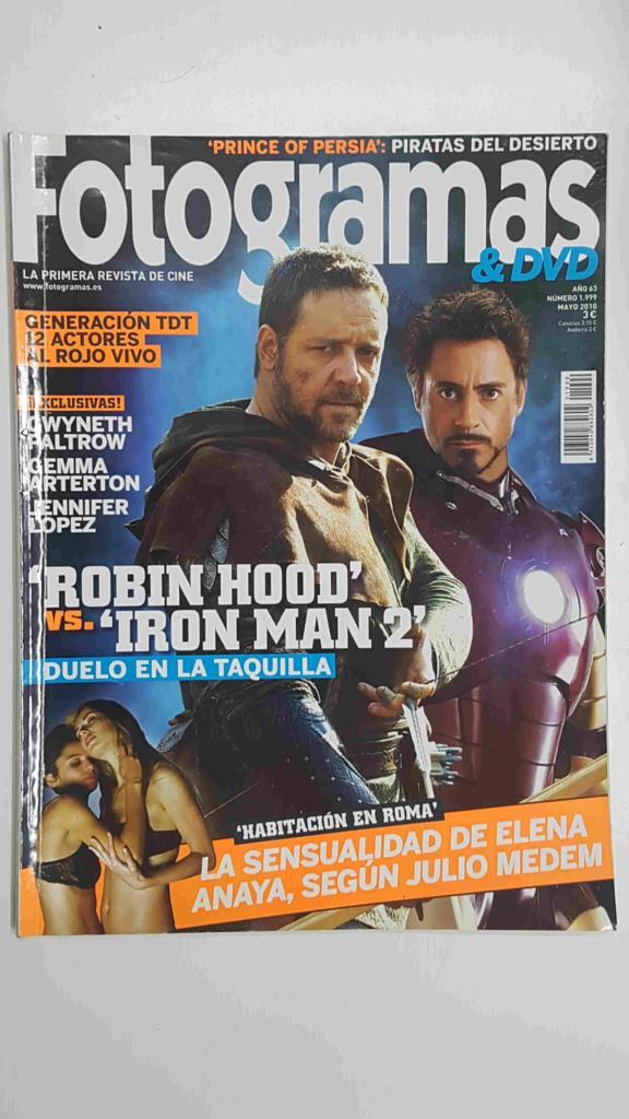Revista Fotogramas & DVD: numero 1999 / año 63, mayo 2010 - Portada Robin Hood vs Iron Man 2