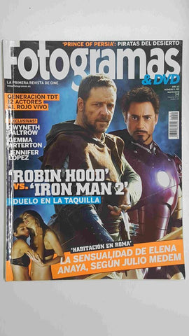 Revista Fotogramas & DVD: numero 1999 / año 63, mayo 2010 - Portada Robin Hood vs Iron Man 2