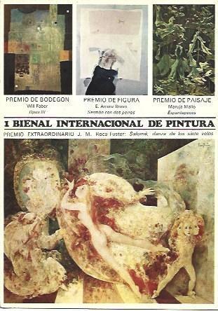 POSTAL L04546: Publicidad de I Bienal Internacional de Pintura de Barcelona