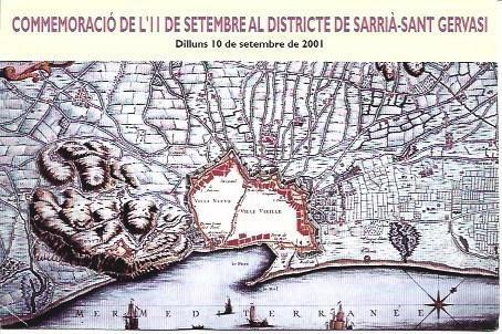 POSTAL L04499: Celebracion del 11 de septiembre en el distrito de Sant Gervasi, Barcelona