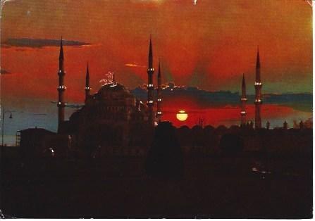 POSTAL L04491: Vista nocturna de Estambul