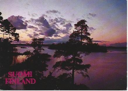 POSTAL L04519: Paisaje en atardecer en Finlandia