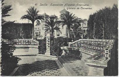POSTAL L04679: Glorieta de Cervantes. Exposicion Hispano Americana de Sevilla
