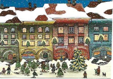 POSTAL L04666: Escena de Navidad. Calle