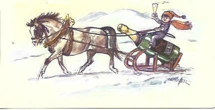 POSTAL L04663: Postal de Navidad. Trineo