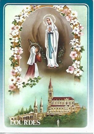 POSTAL L04607: Virgen de Lourdes. Aparicion
