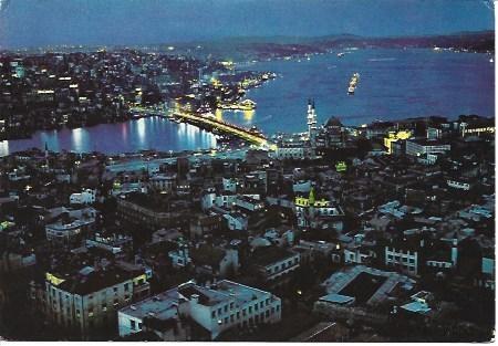 POSTAL L04484: Panoramica nocturna de Estambul