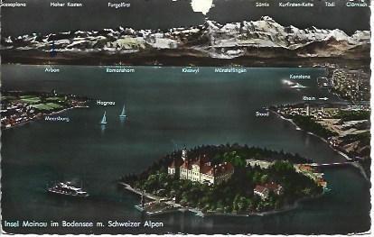 POSTAL L04365: Isla Mainau en Suiza