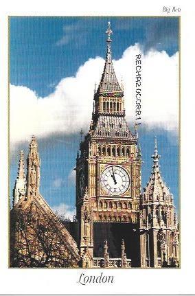 POSTAL L04383: Detalle del Big Ben de Londres