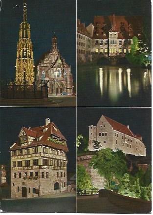 POSTAL L04389: Diferentes casas de Nurnberg