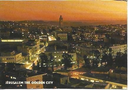 POSTAL L04456: Vista nocturna de Jerusalen