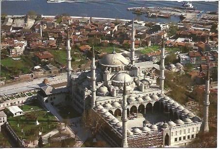 POSTAL L04450: Vista aerea de la Mezquita Azul de Estambul