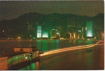 POSTAL L04444: Hong Kong de noche