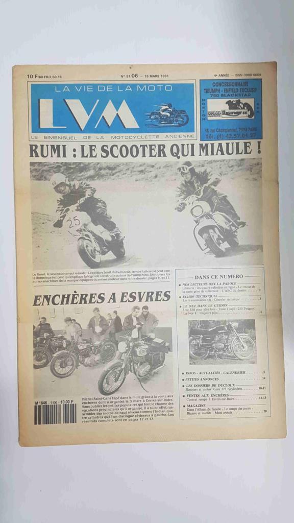 La vie de la moto  LVM numero  91/06, 15 mars 1991 - Rumi le scooter qui miaule