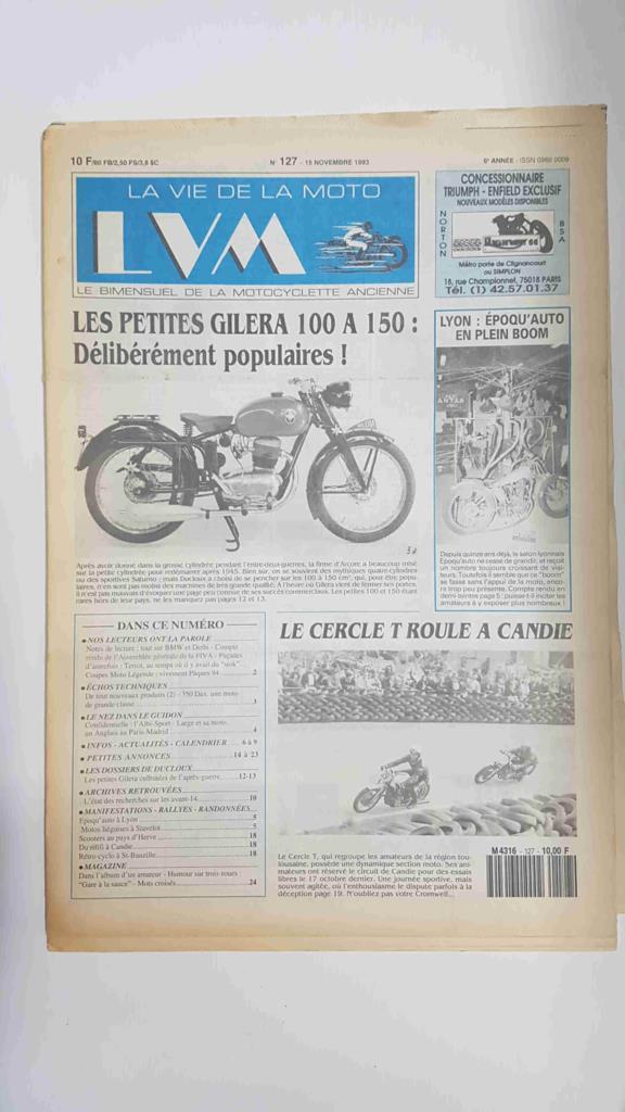 La vie de la moto  LVM numero 127, 15 novembre 1993 - Les petites gilera 100 a 150