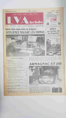 Revista, Magazine: La Vie de l'Auto LVA Hebdo num 598, 11 mars 1993 - Salon Auto moto rétro en Avignon affluence malgré les frimas