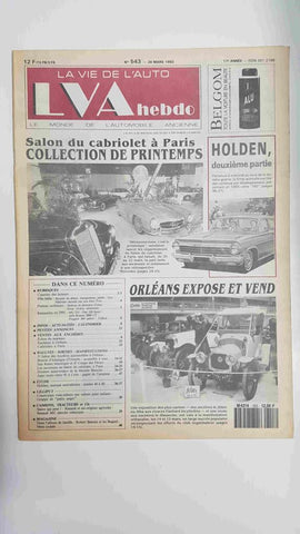 Revista, Magazine: La Vie de l'Auto LVA Hebdo num 553, 26 mars 1992 - 5e Salon du cabriolet à Paris collection de printemps
