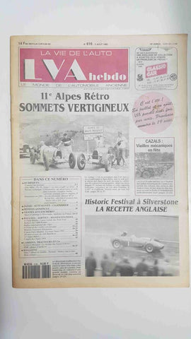 Revista, Magazine: La Vie de l'Auto LVA Hebdo num 616, aout 1993 - 11e Alpes Rétro sommets vertigineux