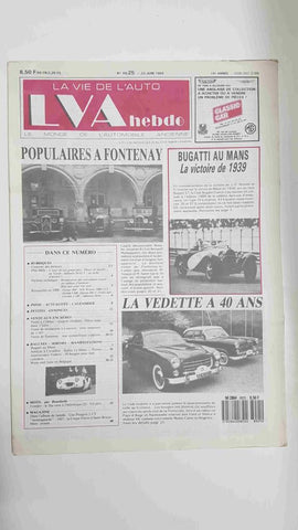Revista, Magazine: La Vie de l'Auto LVA Hebdo num 89/25, 22 juin 1989 - Bugatti au mans la victoire de 1939
