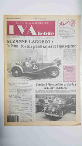 Revista, Magazine: La Vie de l'Auto LVA Hebdo num 635, 30 decémbre 1993 - Suzanne Largeot du Mans 1937 
