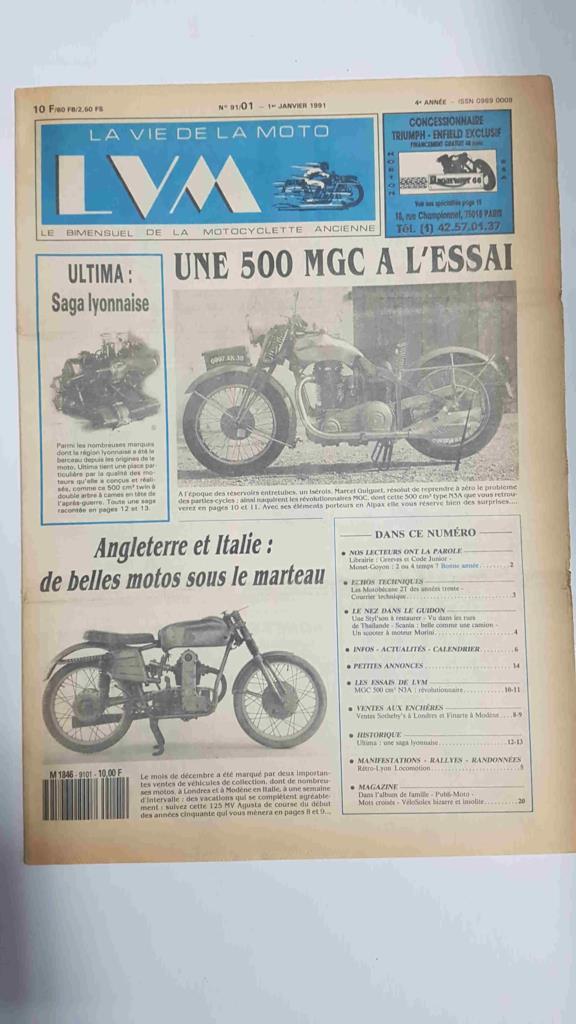 La vie de la moto  LVM numero 91/01 1er janvier 1991 - Une 500 MGC a l'essai