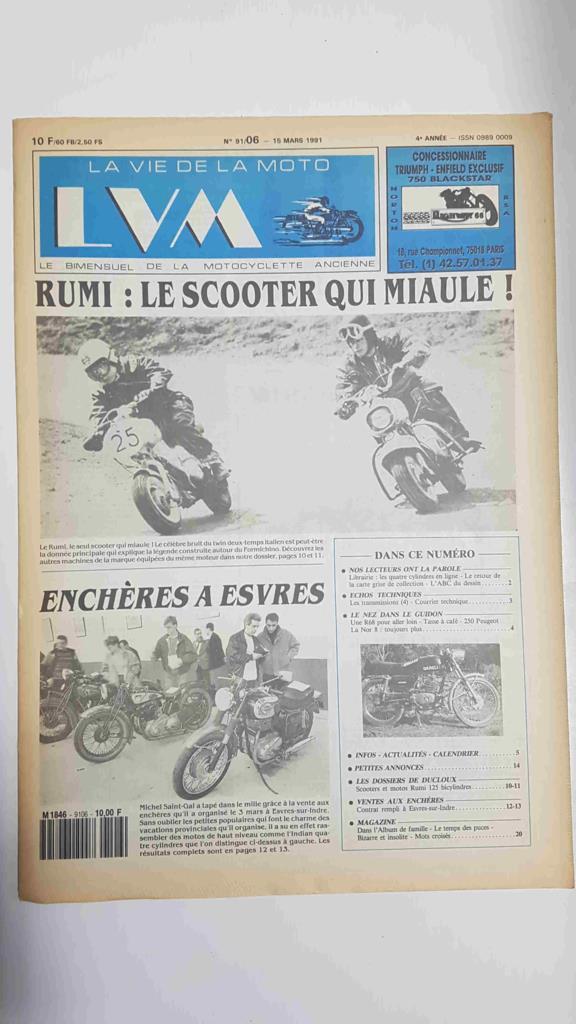 La vie de la moto  LVM numero 91/06 15 mars 1991 - Rumi le scooter qui miaule